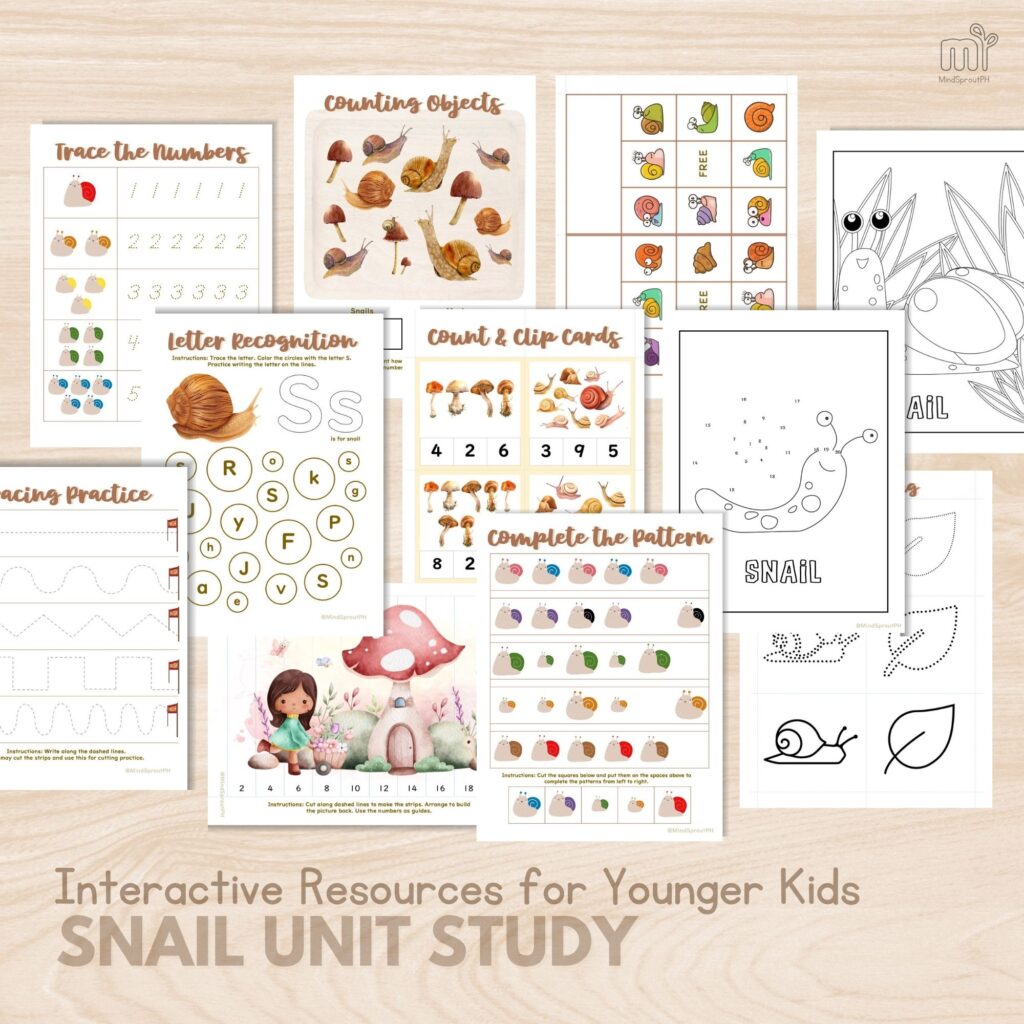 Snail Unit Study for Preschoolers Homeschool Activities for Elementary Montessori