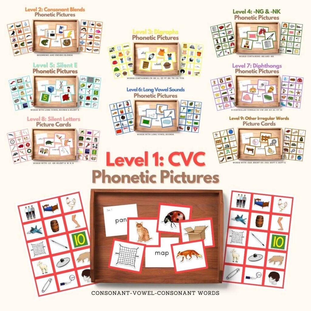 Phonetic Reading Cards and Labels (Stage 1-9) in Print